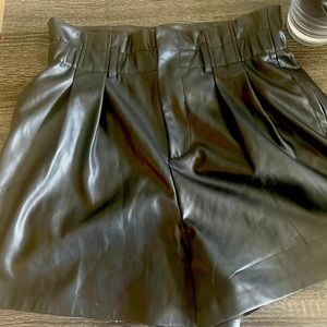 Black Faux leather high waisted Marc New York Shorts. Size 8